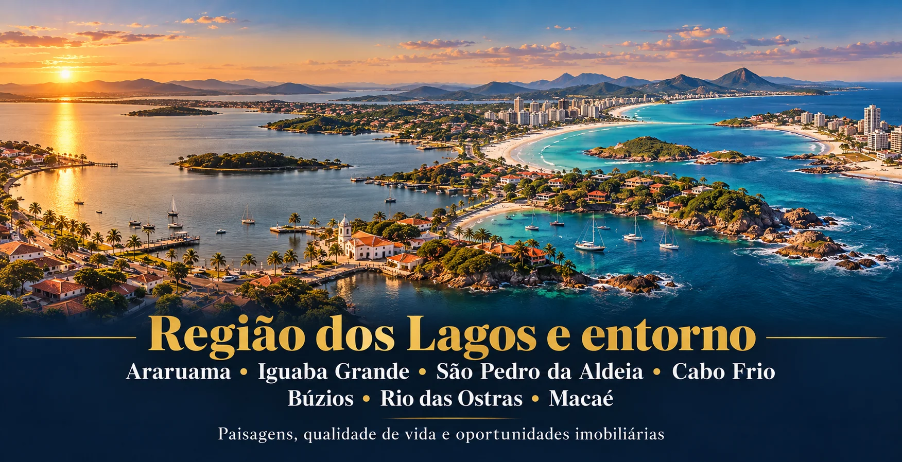 Região dos Lagos e entorno — Araruama, Iguaba Grande, São Pedro da Aldeia, Cabo Frio, Búzios, Rio das Ostras e Macaé